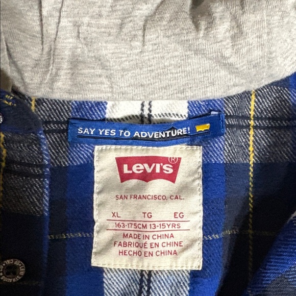 NWT Boys Levi's Hooded Flannel Button Up Shirt Jacket - Picture 5 of 9